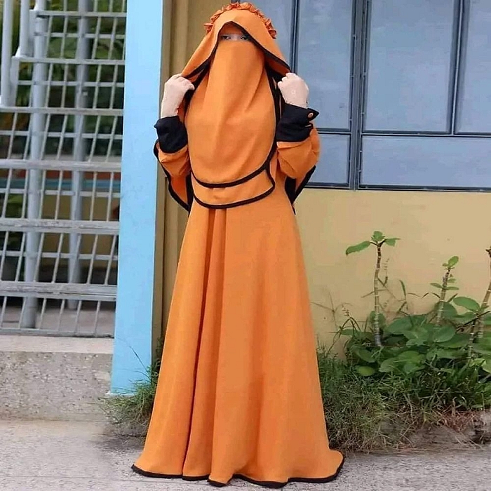 গোলাপ মহুয়া বোরকা উইথ হিজাব এন্ড নিকাব ফুল সেট