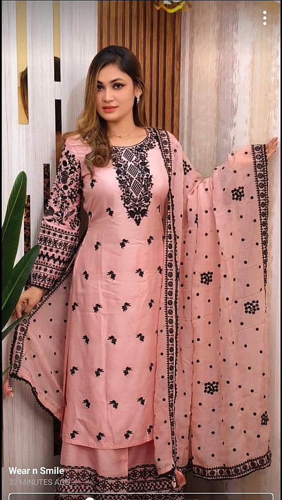 ব্লক প্রিন্ট থ্রি পিস
