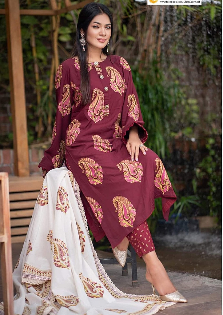 স্ক্রিন প্রিন্ট থ্রি পিস